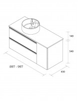 Conjunto baño 1 puerta + 2 cajones croquis derecha