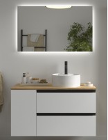 Conjunto baño 1 puerta + 2 cajones blanco izquierda