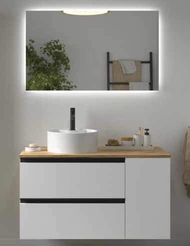 Conjunto baño 1 puerta + 2 cajones blanco