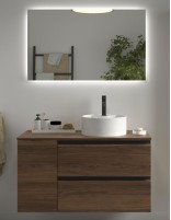 Conjunto baño 1 puerta + 2 cajones nogal izquierda