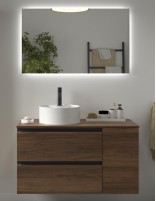 Conjunto baño 1 puerta + 2 cajones nogal