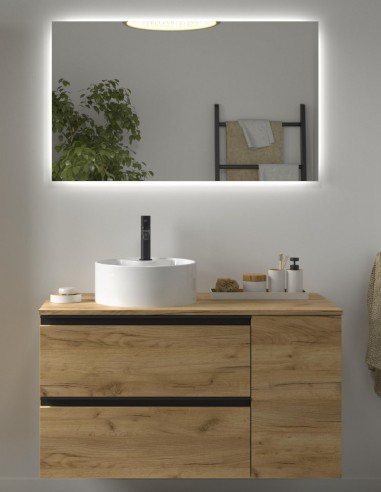 Conjunto baño 1 puerta + 2 cajones modelo sobre encimera Bequia Metal de Salgar