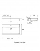 Conjunto suspendido de baño croquis lavabo