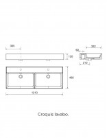 Mueble baño 120 cm. 4 cajones croquis lavabo