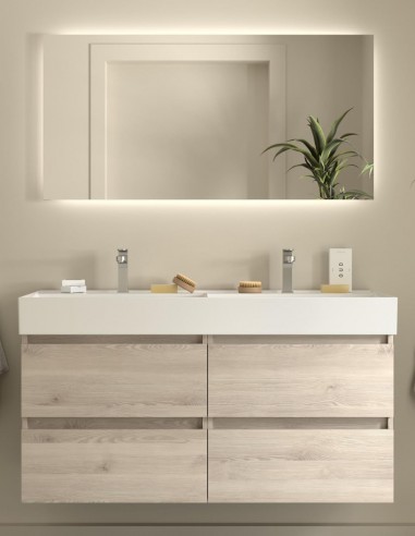 Mueble baño 120 cm. 4 cajones natural
