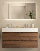 Mueble baño 120 cm. 4 cajones nogal