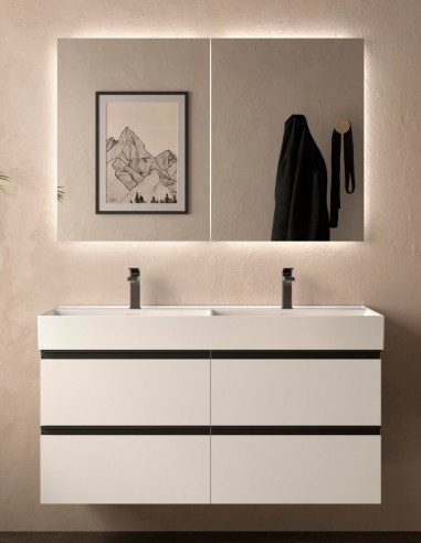 Conjunto baño 120 cm. 4 cajones blanco