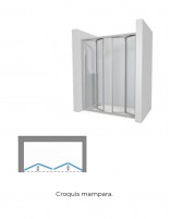 Mampara perfil blanco 4 hojas plegable croquis
