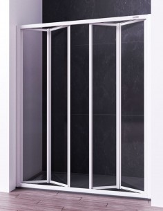 Mampara perfil blanco 4 hojas plegable modelo CRONOS de Seviban