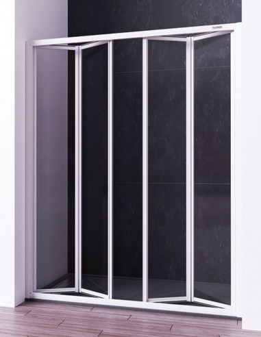 Mampara perfil blanco 4 hojas plegable modelo CRONOS de Seviban