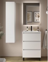 Mueble baño 3 cajones 60 blanco mate