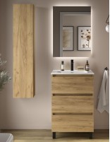 Mueble baño 3 cajones 60 roble