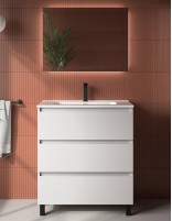 Mueble baño 3 cajones blanco mate