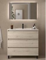 Mueble baño 3 cajones natural 100