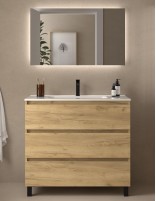 Mueble baño 3 cajones 100 roble áfrica