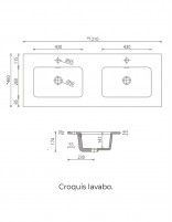 Mueble baño con patas 120 croquis lavabo