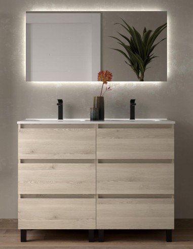Mueble baño con patas 120 natural