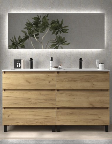 Mueble baño con patas 160 modelo BEQUIA de Salgar