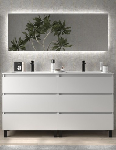 Mueble baño con patas 160 blanco