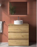 Mueble con patas de baño modelo lavabo sobre encimera BEQUIA de Salgar