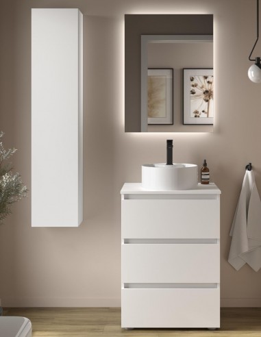 Mueble con patas de baño 60 blanco