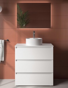 Mueble con patas de baño modelo lavabo sobre encimera BEQUIA de Salgar 2