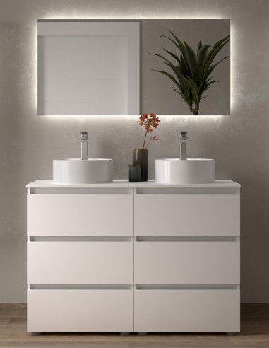 Mueble de baño con patas de 120 cm blanco