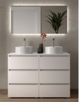 Mueble de baño con patas de 120 cm blanco