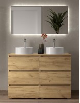 Mueble de baño con patas de 120 cm BEQUIA de Salgar lavabos sobre encimera