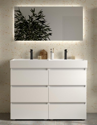 Conjunto baño con patas de 120 cm blanco