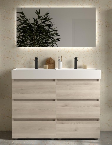 Conjunto baño con patas de 120 cm natural