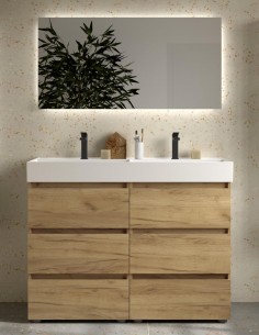 Conjunto baño con patas de 120 cm BEQUIA de Salgar lavabos sobre encimera