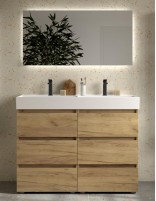 Conjunto baño con patas de 120 cm BEQUIA de Salgar lavabos sobre encimera