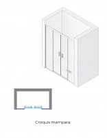 Mampara negra ducha modelo SAMANI BLACK croquis