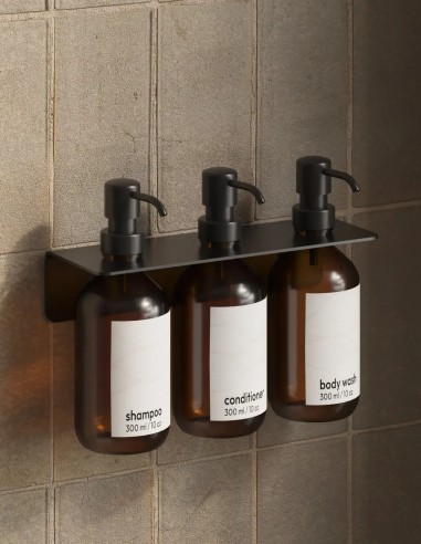 Dispensador de jabón triple negro de Manillons Torrent