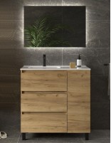 Mueble baño 3 cajones + 1 puerta natural dcha