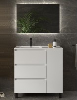 Mueble baño 3 cajones + 1 puerta blanco dcha