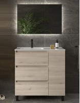 Mueble baño 3 cajones + 1 puerta natural dcha