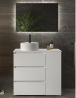 Conjunto baño 3 cajones + 1 puerta con patas blanco