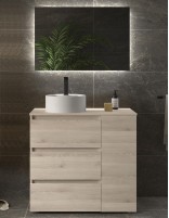 Conjunto baño 3 cajones + 1 puerta con patas natural