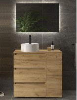 Conjunto baño 3 cajones + 1 puerta con patas BEQUIA sobre encimera de Salgar