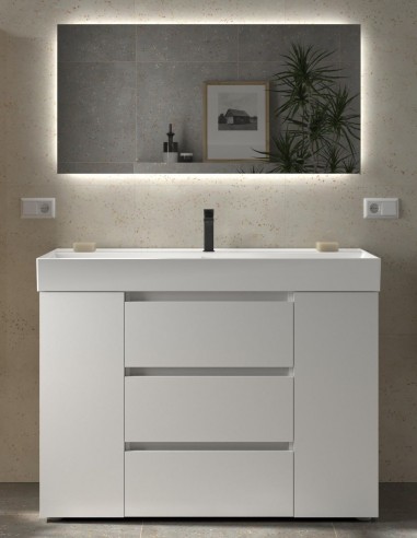 Mueble baño 6 cajones + 2 puertas blanco