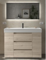 Mueble baño 6 cajones + 2 puertas natural