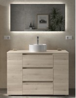 Conjunto sobre encimera 6 cajones + 2 puertas con patas natural