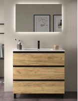 Conjunto 3 cajones + tiradores y patas negras Bequia Metal de Salgar