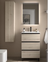 Conjunto 3 cajones + tiradores y patas negras natural 60