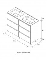 Conjunto baño 120 croquis