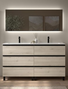 Conjunto baño 160 + patas y tiradores negros Bequia Metal de Salgar 2