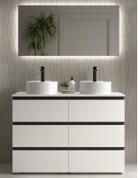 Conjunto baño 120 sobre encimera blanco