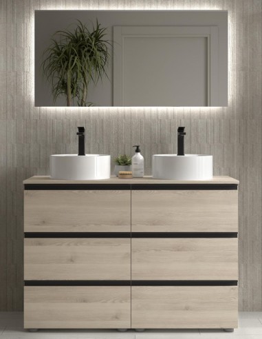 Conjunto baño 120 sobre encimera natural